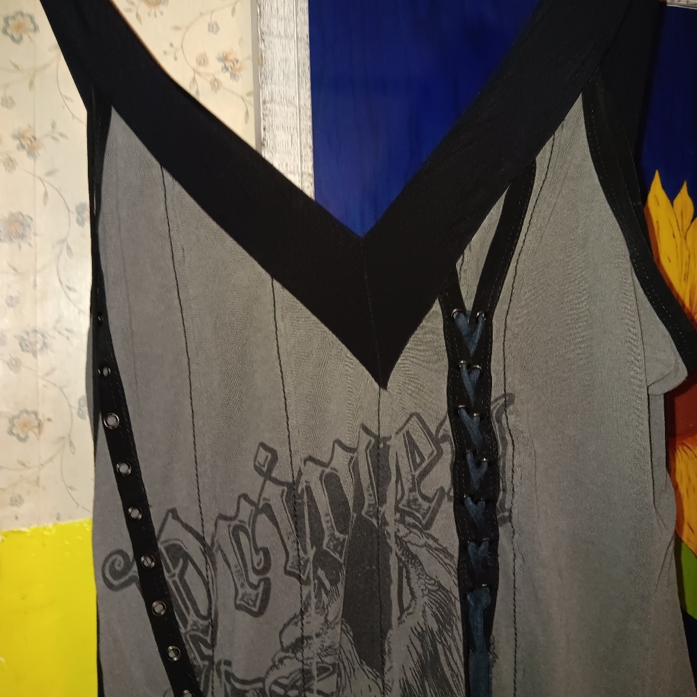 PRIMEVIL INSANE Y2K BLUE DRESS. L - Picture 3 of 5